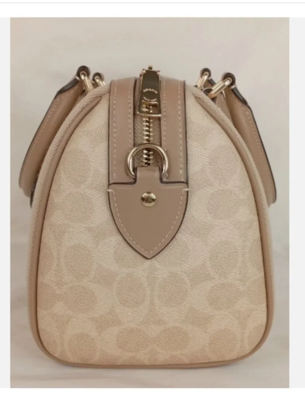 Coach Rowan Satchel Bag In Colorblock w/ Detachable Crossbody Strap Tan CAK58